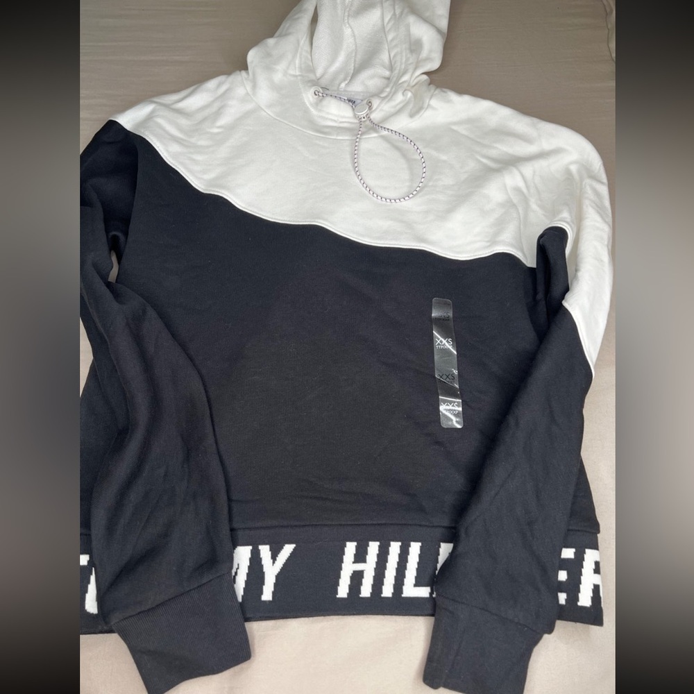 Tommy Hilfiger Sport Women's Color Block Cropped Pullover‎ Hoodie Sz XXS NWOT